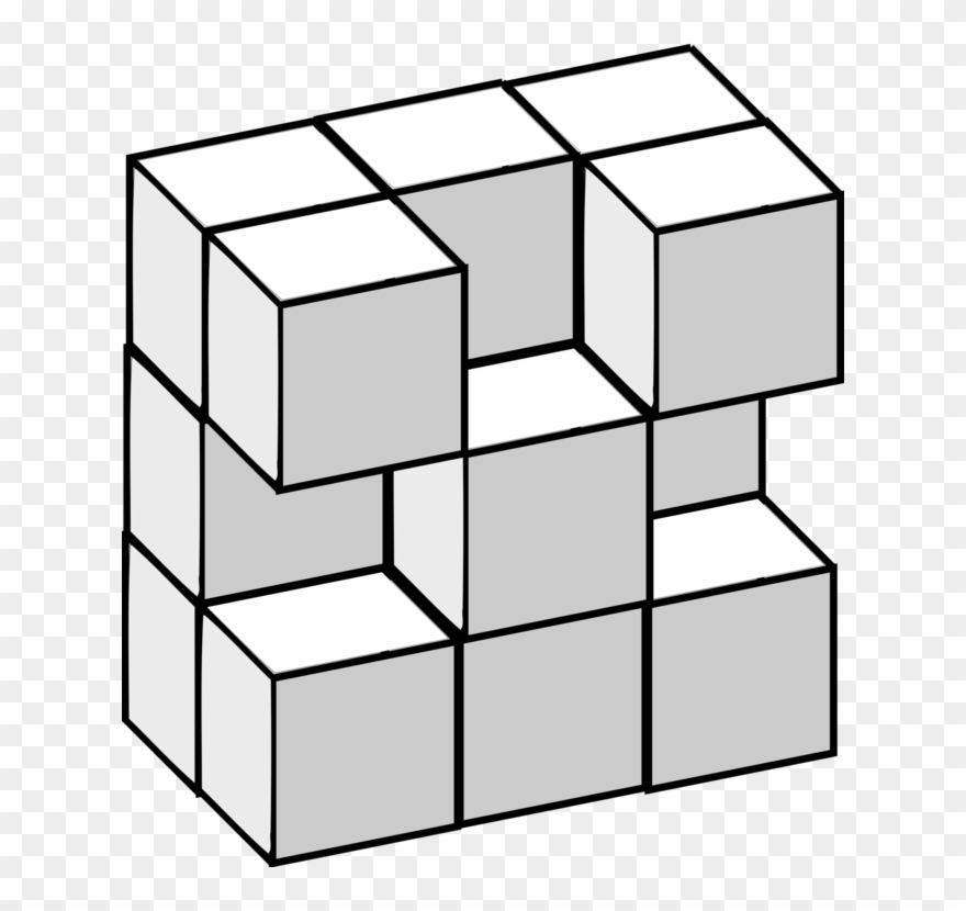 Three-dimensional Space Rubik's Cube Jigsaw Puzzles - 3d Cube Rectangle Block Clipart