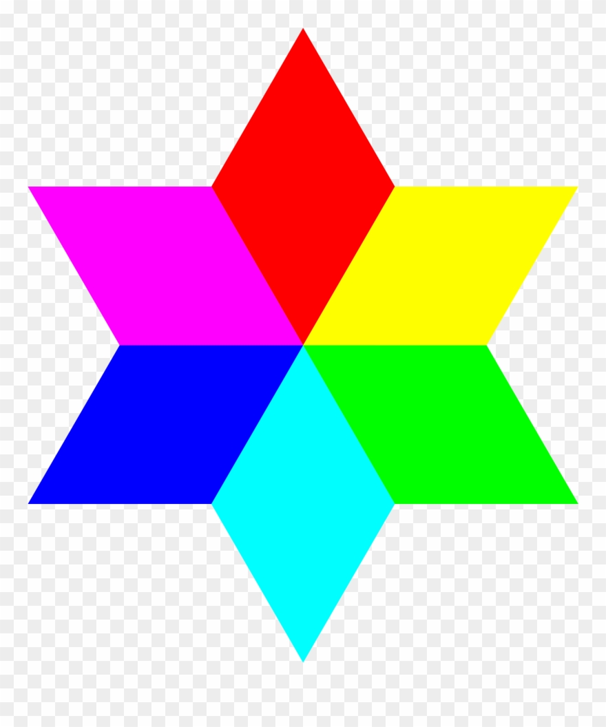 Color Hexagram Big Image Png - 6 Color Clipart
