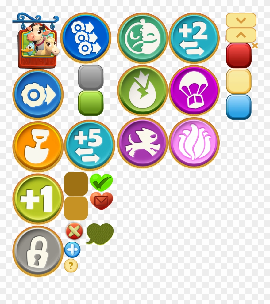 Click For Full Sized Image Buttons - Farm Heroes Saga Buttons Clipart