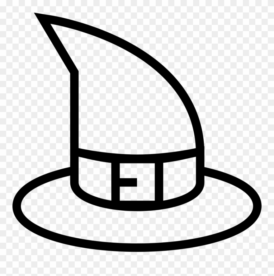 Halloween Witch Hat Outline Comments - Sombrero De Bruja Para Dibujar Clipart