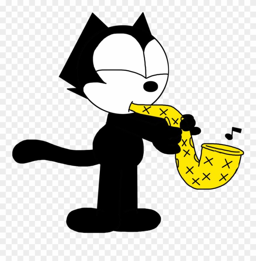 Felix Playing Saxophone By - Felix The Cat Saxophone Clipart