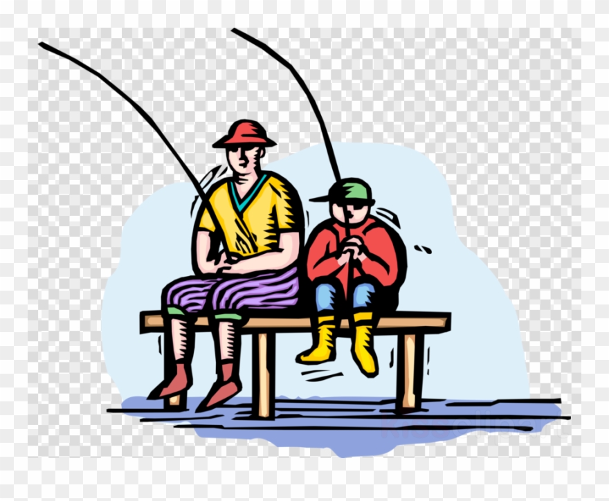 Clip Art Clipart Clip Art - Pai E Filho Vetor Pescaria - Png Download