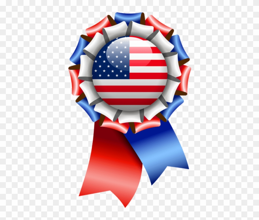 Free Png Usa Flag Rosette Ribbon Png Images Transparent - Flag Of The United States Clipart