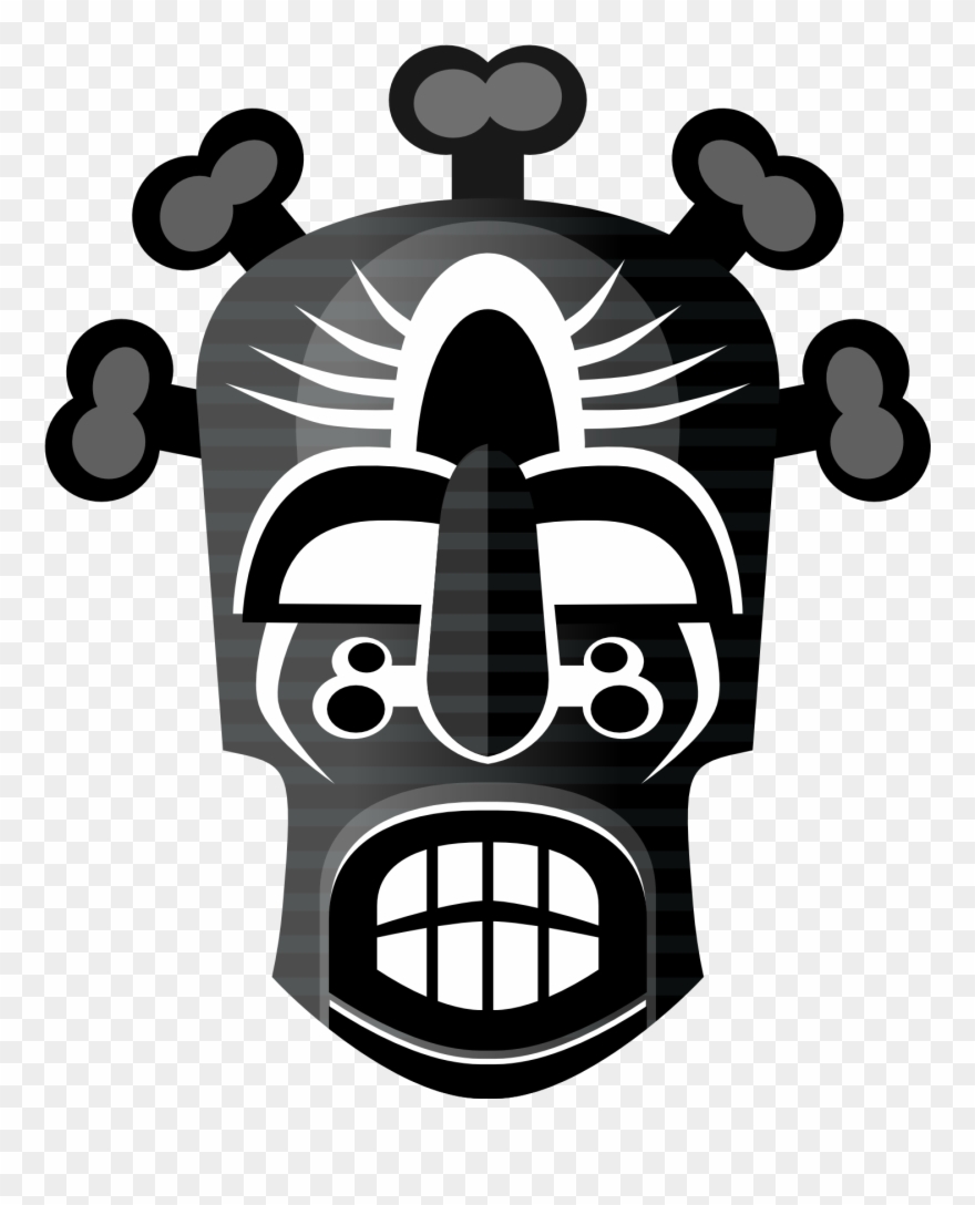 Abstract Tribal Mask 4 1969px 212 - African Tribal Mask Clipart - Png Download