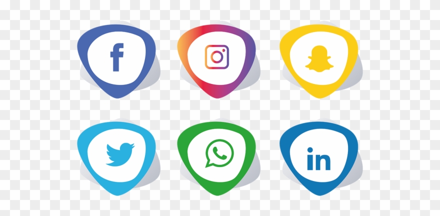 Social Media Icons Facebook Like And Love Buttons Png - Facebook Instagram Whatsapp Png Clipart