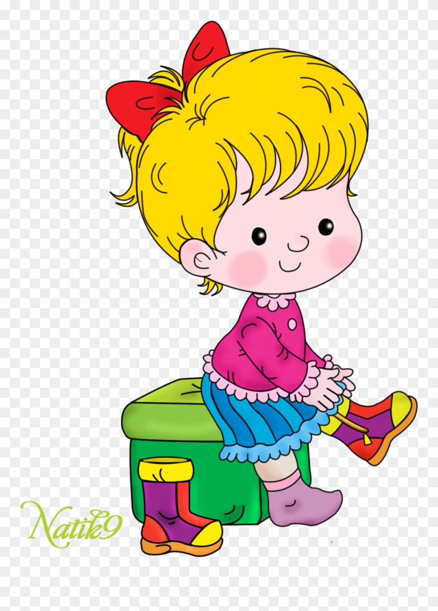 Детский Сад Клипарт - Girl Getting Dressed Clipart - Png Download