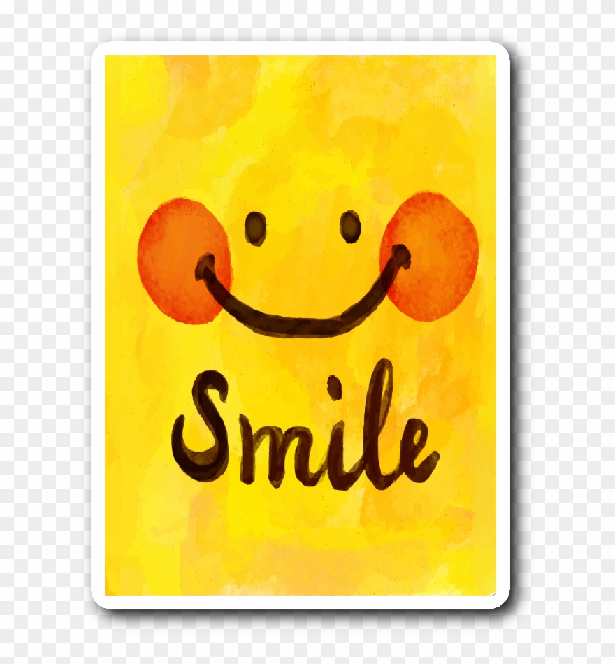 Watercolor Smile Motivational Sticker - Smile Watercolor Clipart