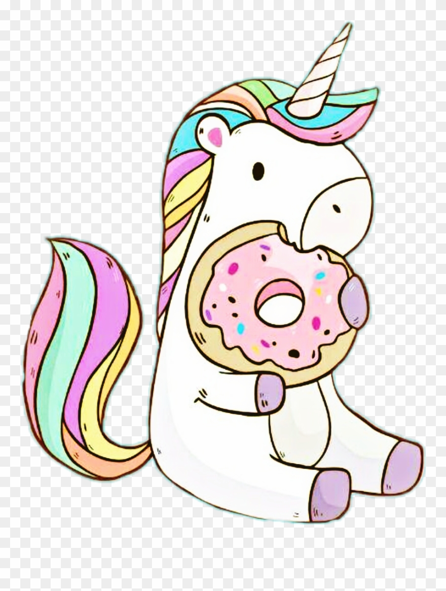 Report Abuse - Unicornio Con Una Dona Clipart