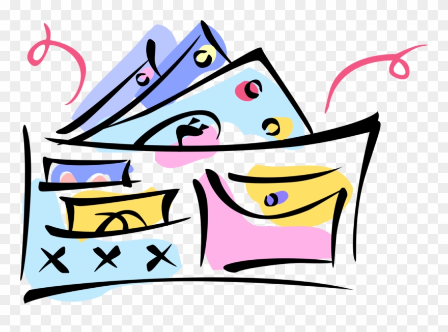 Vector Illustration Of Wallet, Pocketbook Or Billfold Clipart