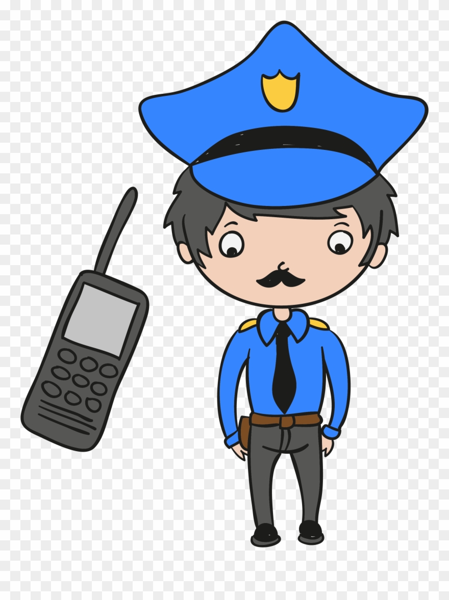Officer Huge Freebie Download For Car - Cartoon Police Calling Png Clipart