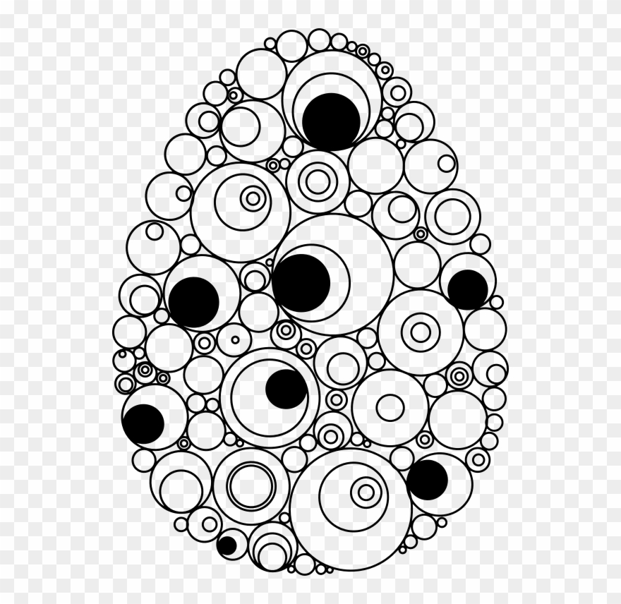 Medium Image - Osterei Mit Küken Clipart Schwarz Weiß - Png Download