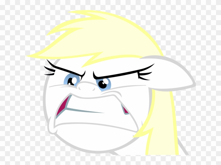 Pony White Line Art Black Yellow Facial Expression - Clip Art - Png Download