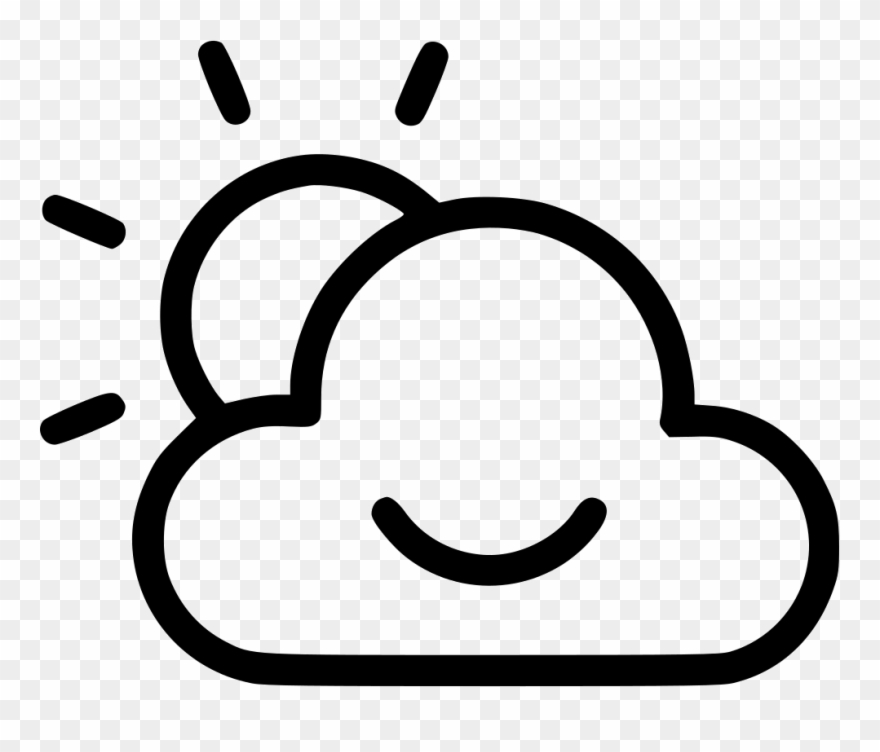 Cloud Sun Sunrise Cloudy Morning Smiley Comments - Sunny Cloud Icon Clipart