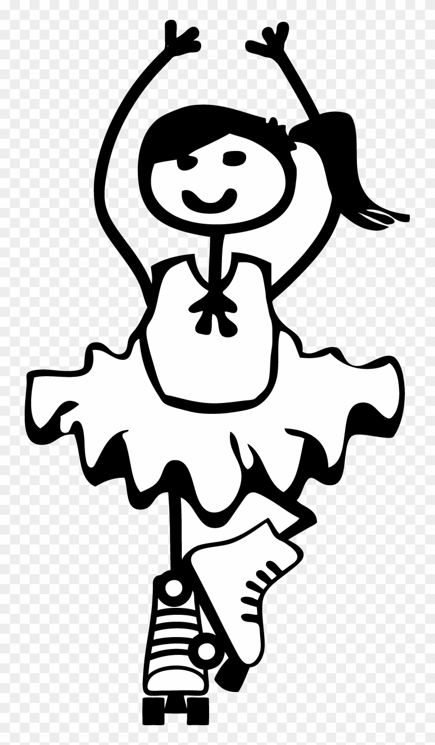 Stick Figure Family Coloring Pages - Patines En Blanco Y Negro Clipart