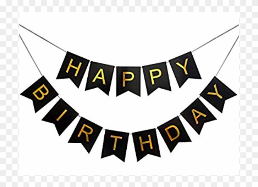 White Happy Birthday Flag Banner - Happy Birthday Decoration Diy Clipart