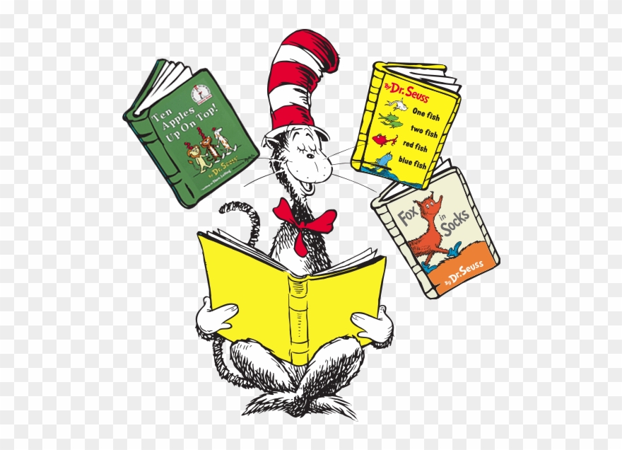 Dr Seuss Reading Clipart 5 By James - One Fish, Two Fish, Red Fish, Blue Fish Book & - Png Download