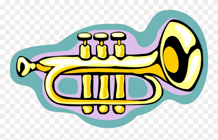 Vector Illustration Of Trumpet Horn Brass Musical Instrument Clipart