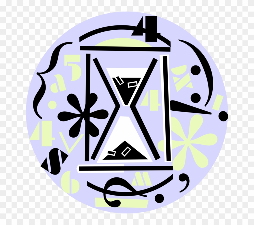 Vector Illustration Of Hourglass Or Sandglass, Sand - Circle Clipart