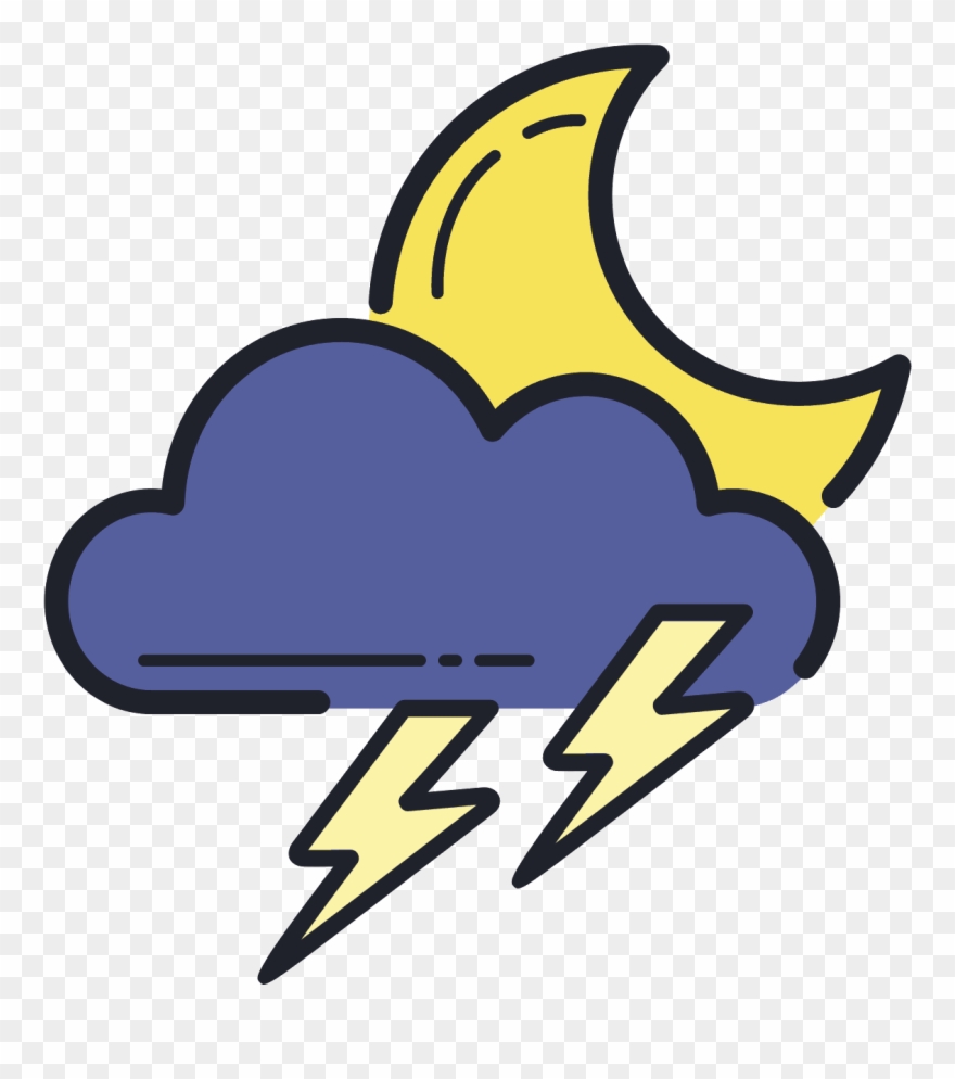 Stormy Night Icon - Noche Icono Png Clipart