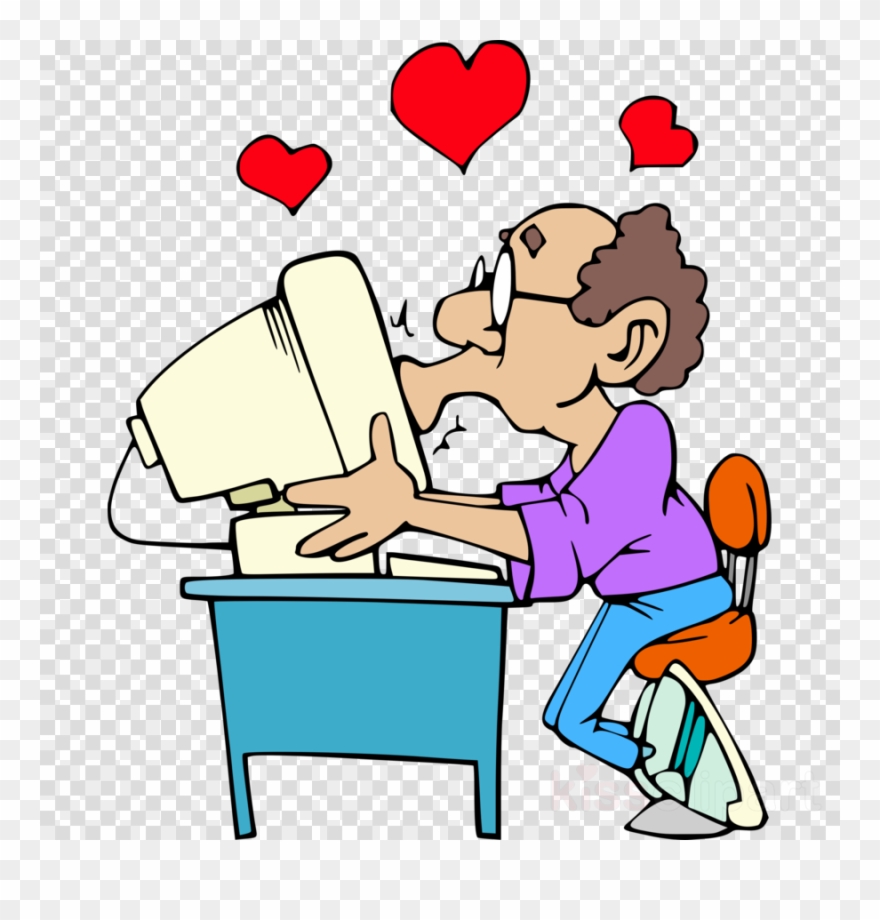 Free Computer User Clipart Clip Art - Love Your Computer Cartoon - Png Download
