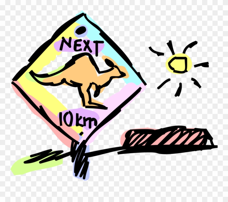 Vector Illustration Of Australian Marsupial Kangaroo Clipart