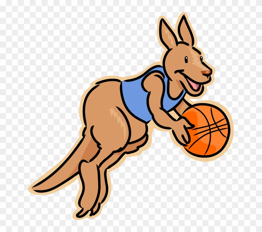 Vector Illustration Of Australian Marsupial Kangaroo - Kangaroo Basketball Clipart