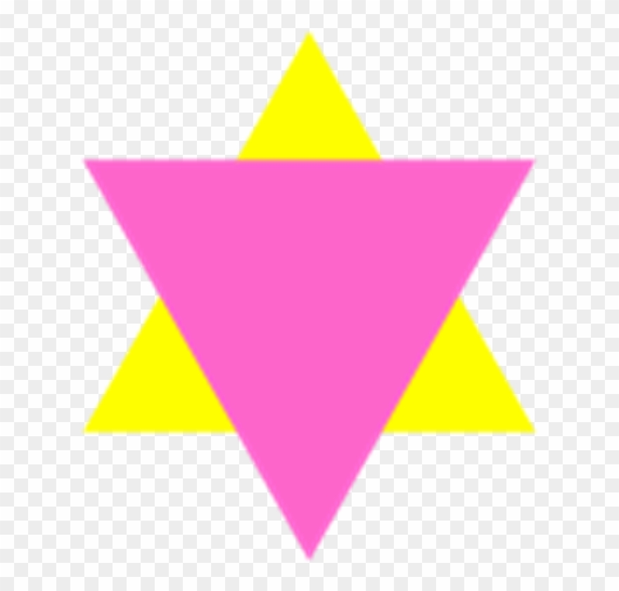 The Pink Triangle Overlapping A Yellow Triangle Was - Jewish Star Pink Triangle Clipart