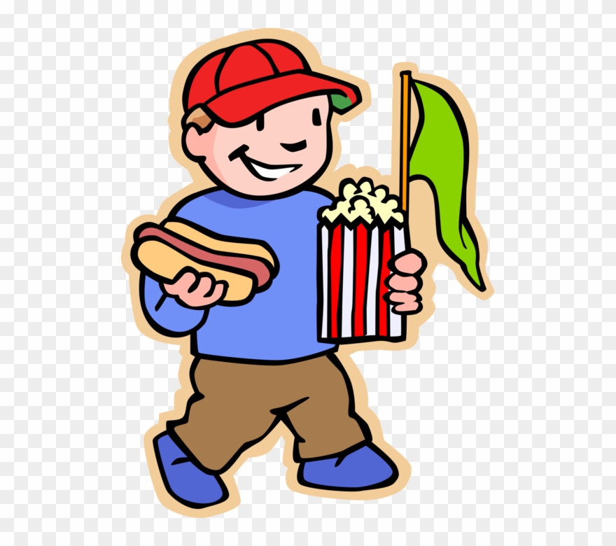 Vector Illustration Of Primary Or Elementary School - Eat Pop Corn Clipart - Png Download