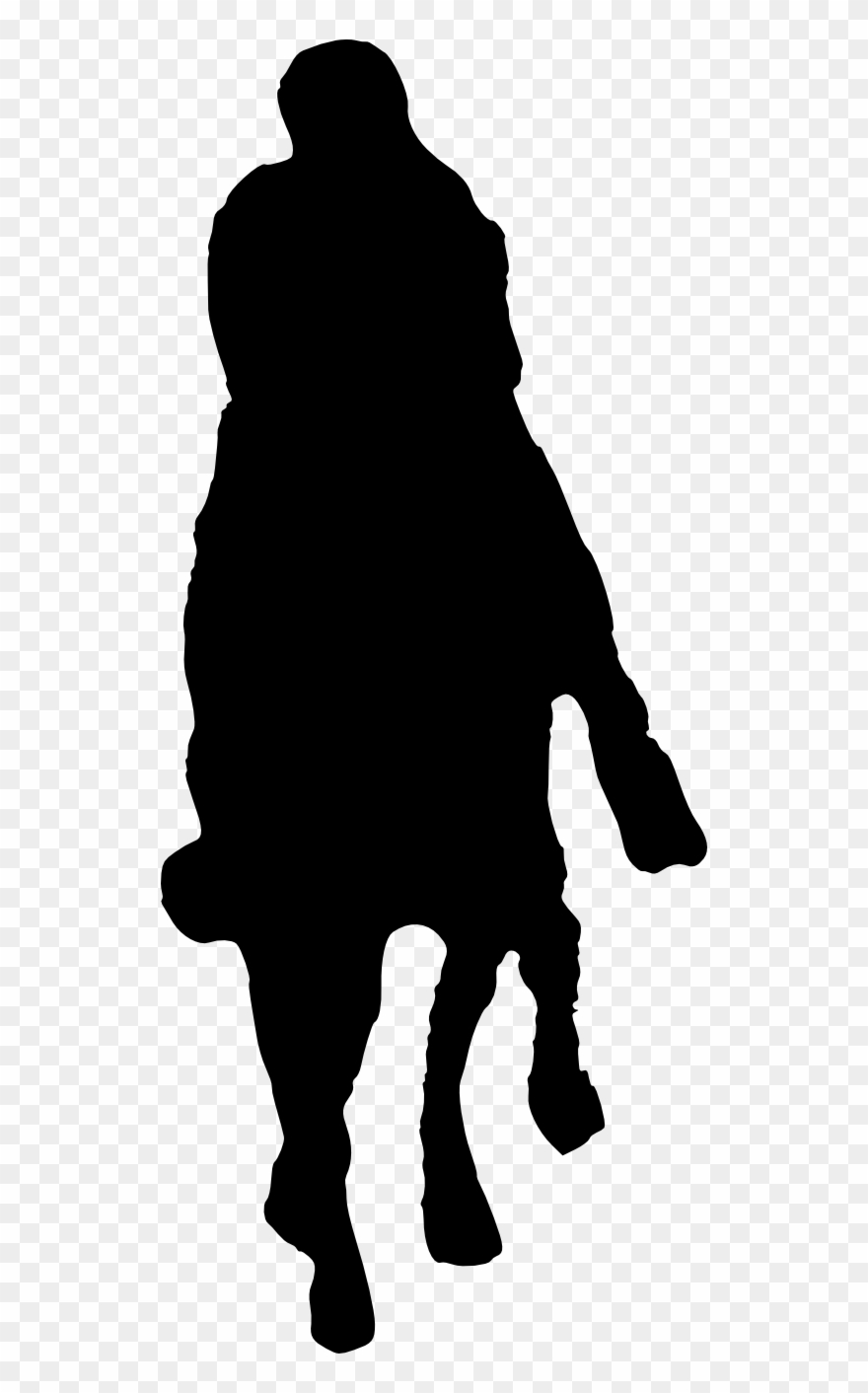 Horse Riding Silhouette - Silueta Triceratops Clipart