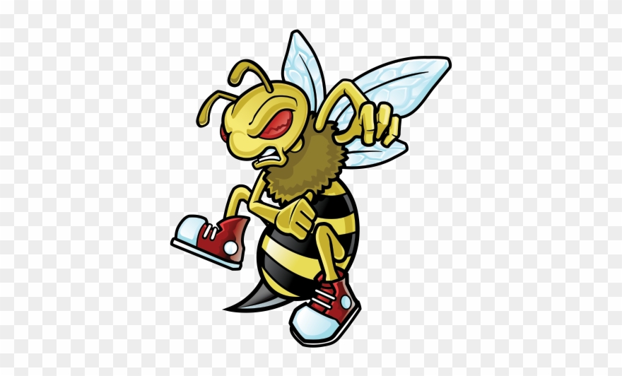 Graphic Library Download Printed Vinyl Bee Wasp Vespa - Mascot Angry Bee Clipart