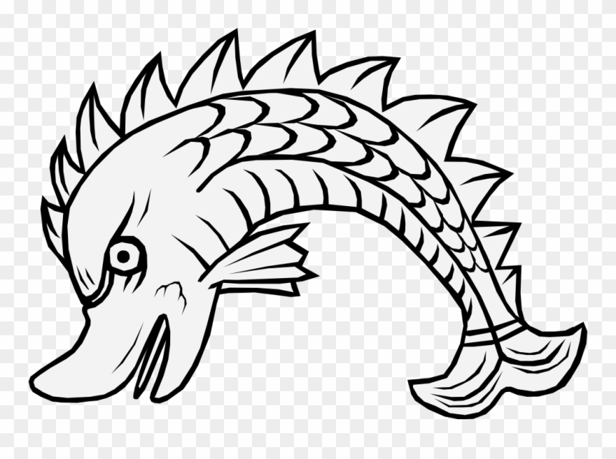 Heraldic Dolphin Embowed - Thumbnail Clipart