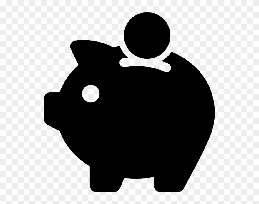 Download - Piggy Bank Vector White Png Clipart