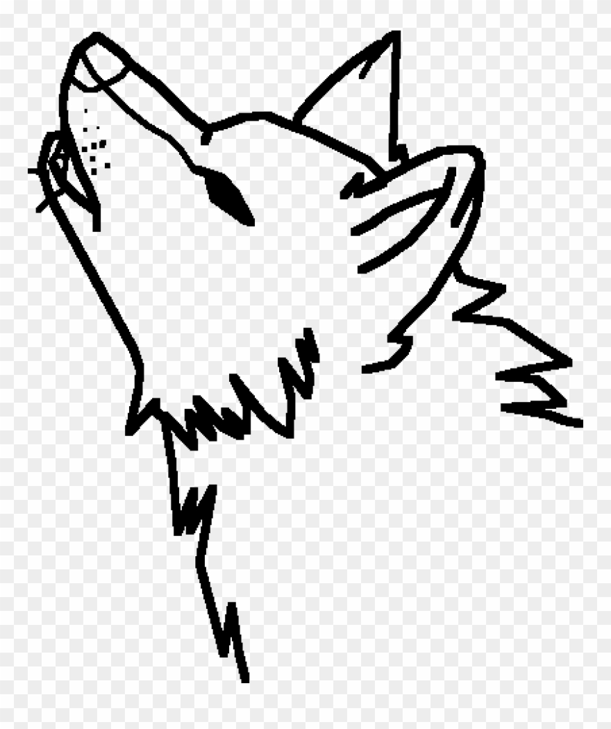 A Howling Wolf - Cute Wolf Drawing Easy Clipart