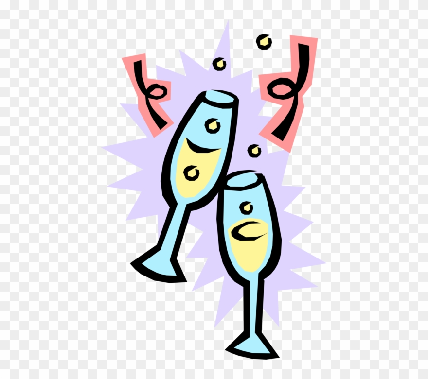 Clip Royalty Free Champagne Of Honor Or Goodwill Vector - Sektgläser Clipart - Png Download
