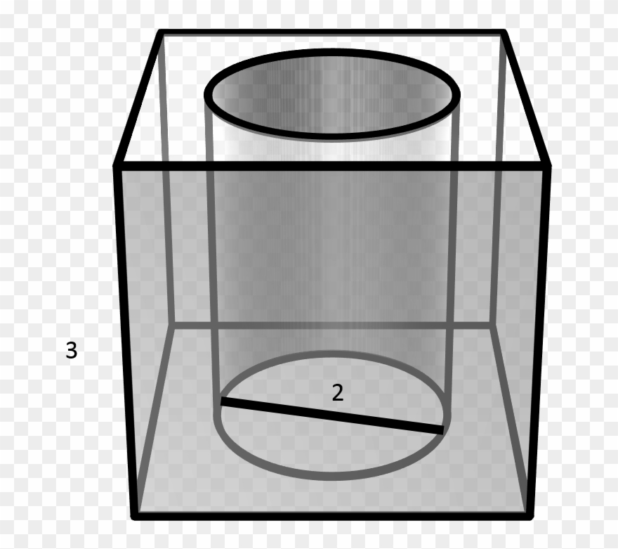 11 - Cylinder Cut Out Of A Cube Clipart