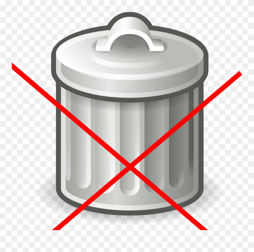 Crossed Out Rubbish Bin - Bin Crossed Out Clipart