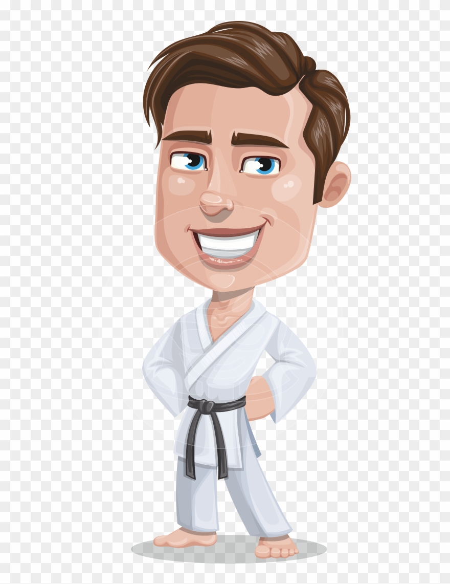 Vector Karate Cartoon Character - Transparent Taekwondo Cartoon Characters Clipart