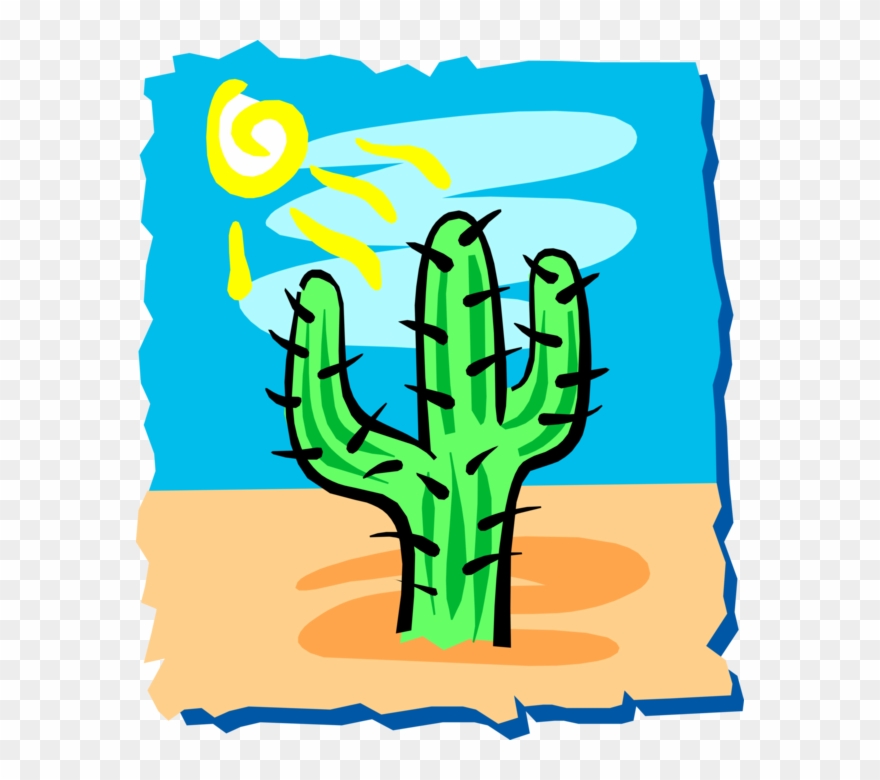 Vector Illustration Of Desert Vegetation Succulent Clipart