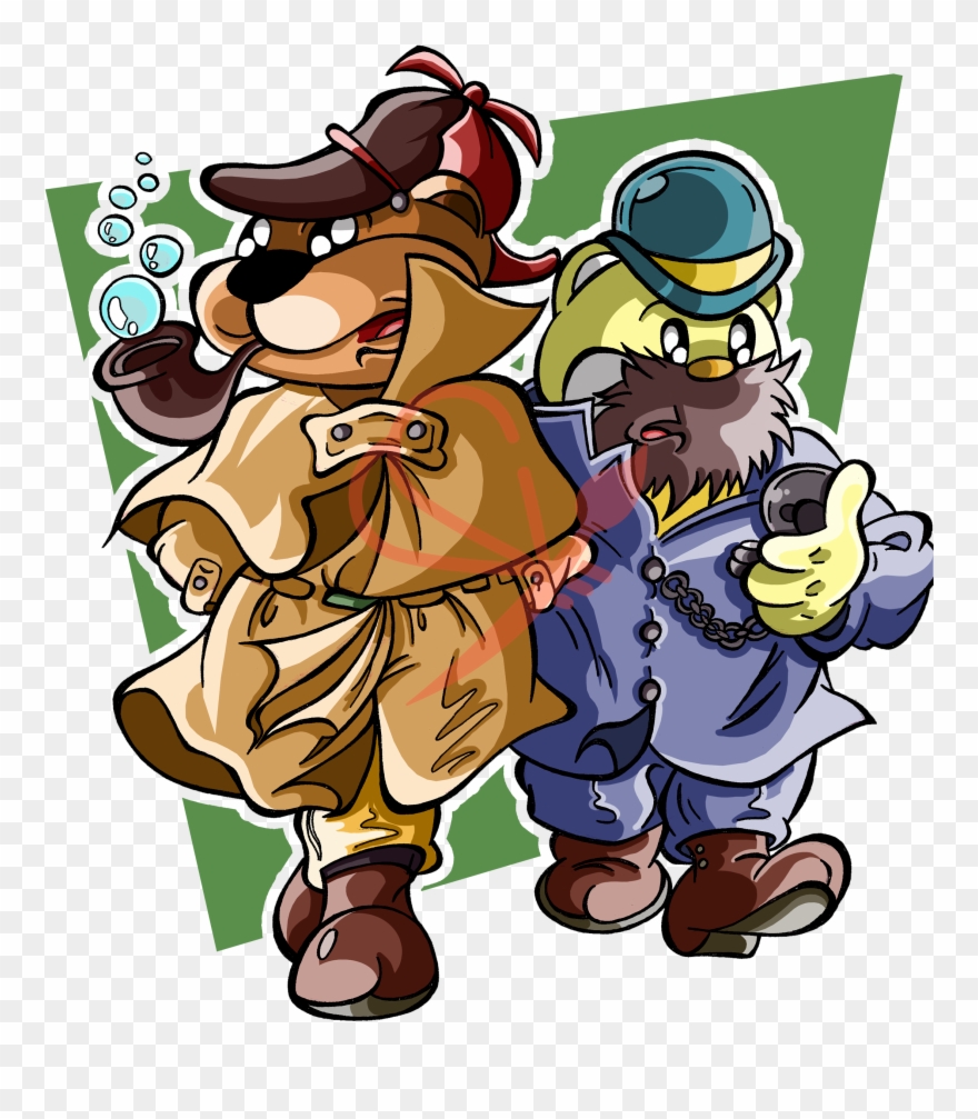 Parodia Oso Sherlock Holmes Y Doctor Watson, Animación, - Cartoon Clipart