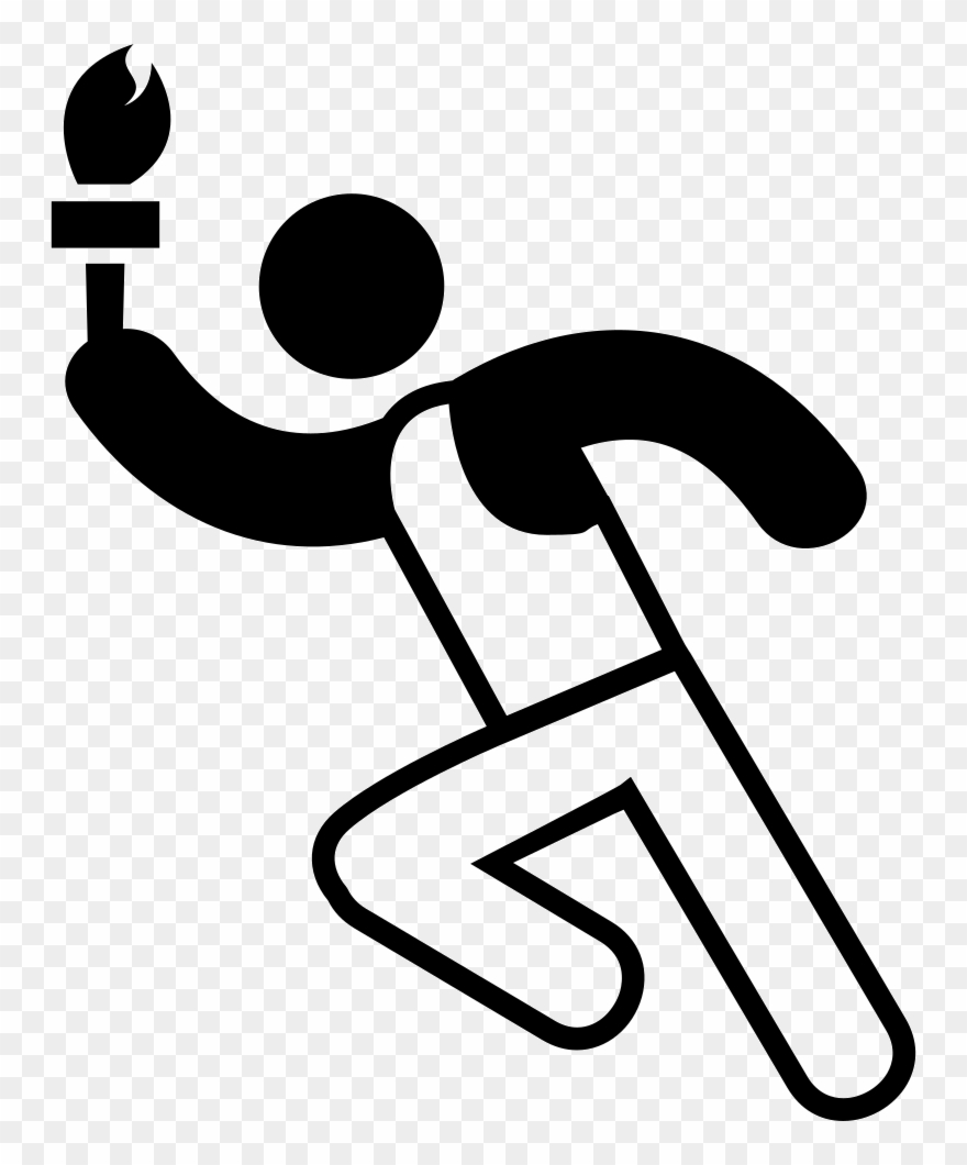 Olympic Torch Runner Comments - Olympic Games Clipart - Png Download