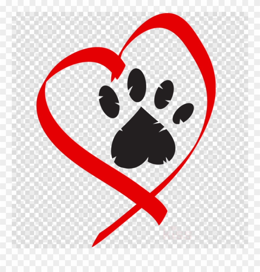 Paw Prints With Hearts Clipart Dog Puppy Clip Art - Rescue One Springfield Mo - Png Download
