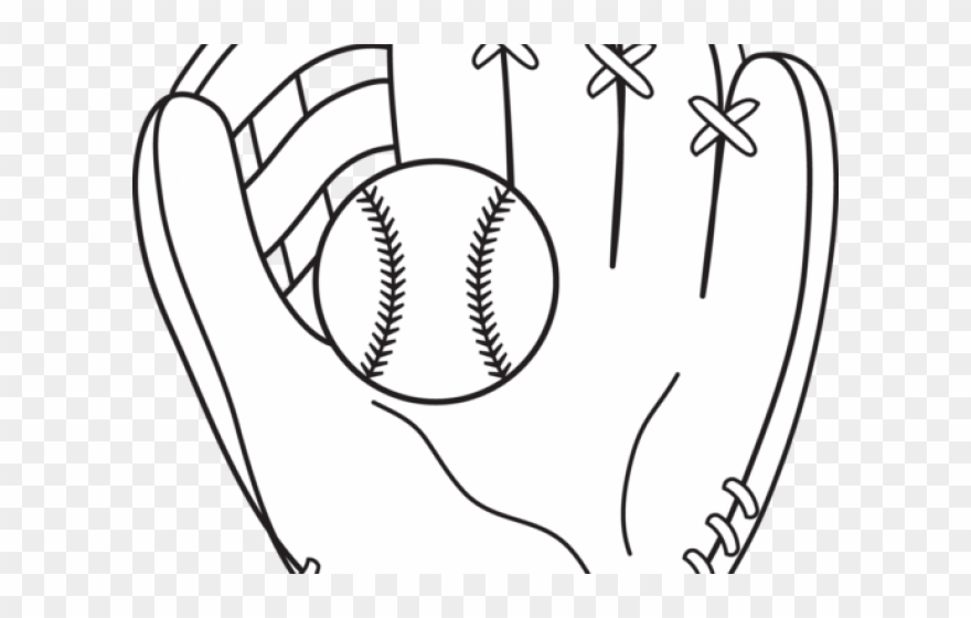 Gloves Clipart - Drawing Of A Baseball Glove - Png Download