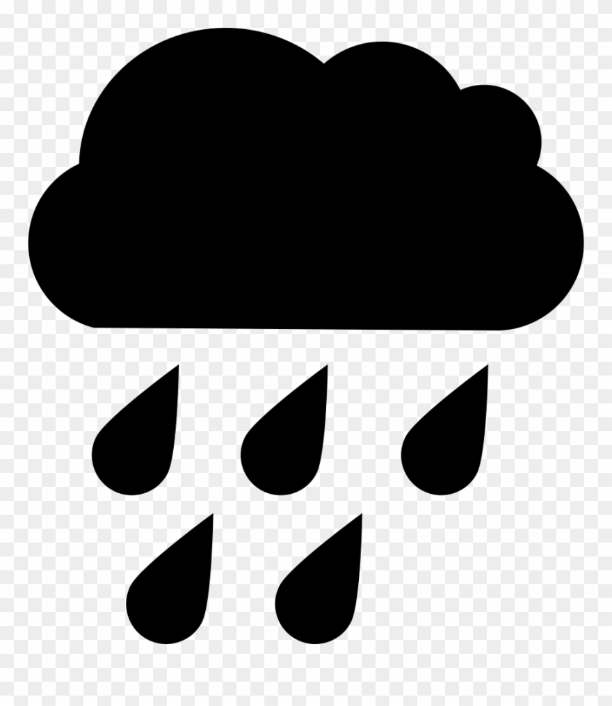 Raindrops Falling Of A Black Cloud Comments - Rain Cloud Silhouette Clipart