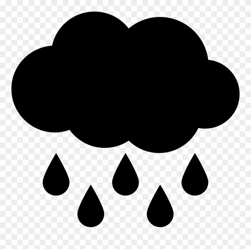 Rain Black Cloud With Raindrops Falling Down Comments - Raindrop With Cloud Png Clipart