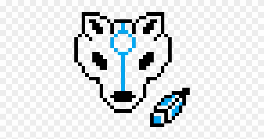 Tribal Wolf-thing - Tribal Wolf W/feathers Perler Necklace Clipart