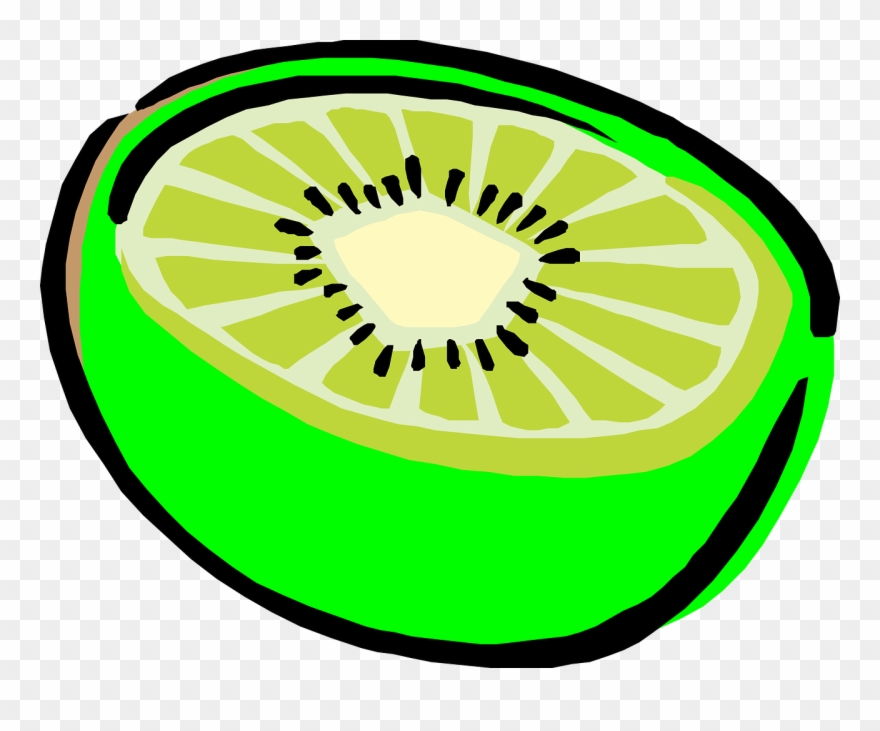 Clipart Kiwi Clipart Drawn - Slice Kiwi Clipart Png Transparent Png