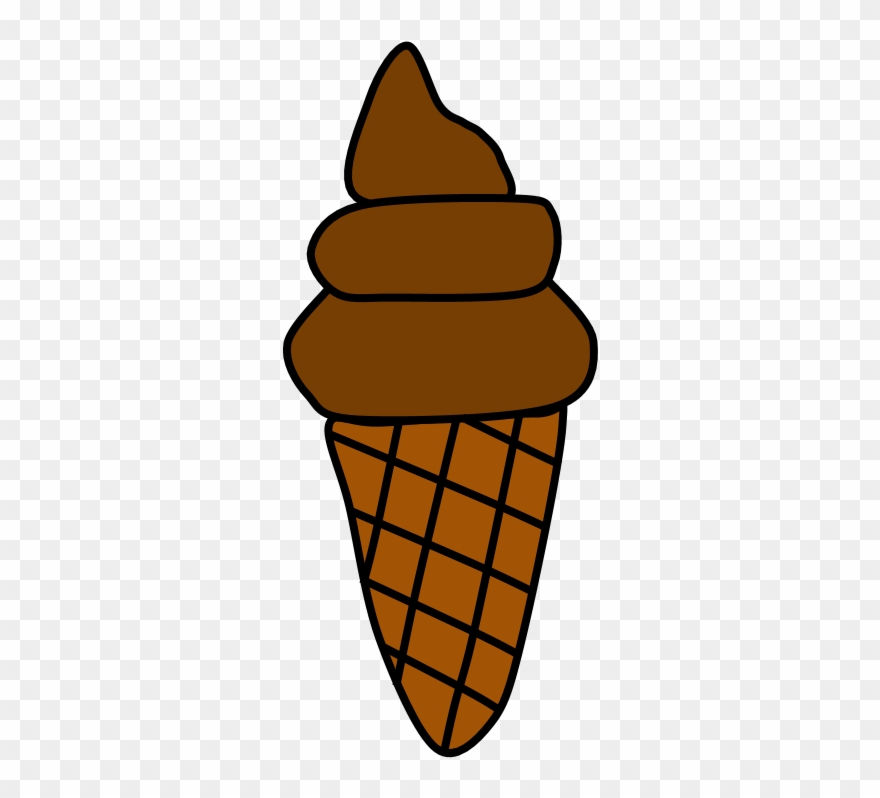 Chocolate Ice Cream, Cone, Waffle, Wafer, - Hockey Net Clip Art - Png Download