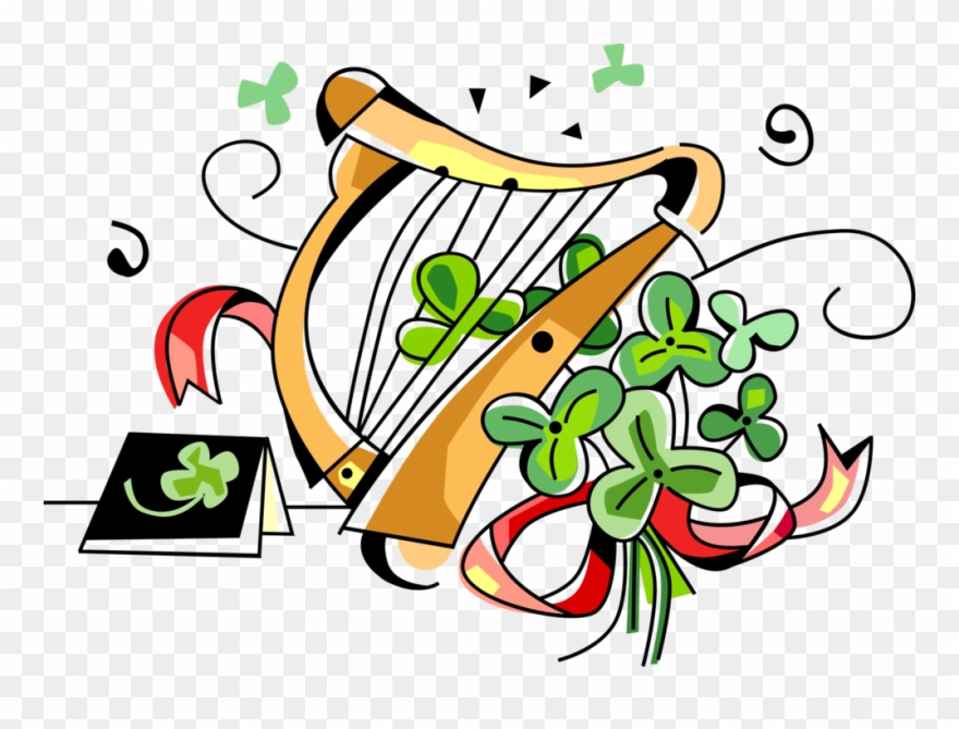 Vector Illustration Of St Patrick's Day Clàrsach Gaelic Clipart