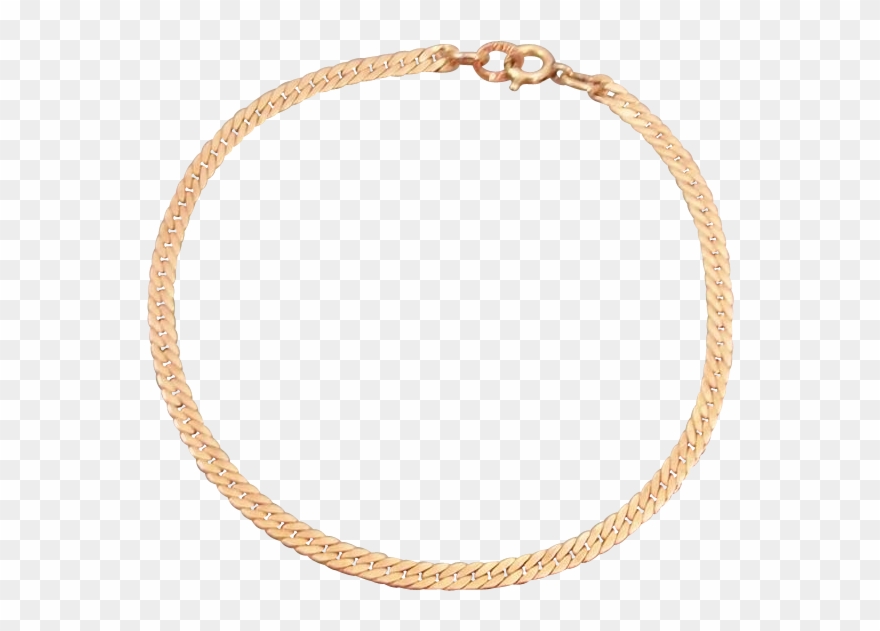 14k Solid Yellow Gold Herringbone Chain 7" Bracelet - Bracelet Clipart