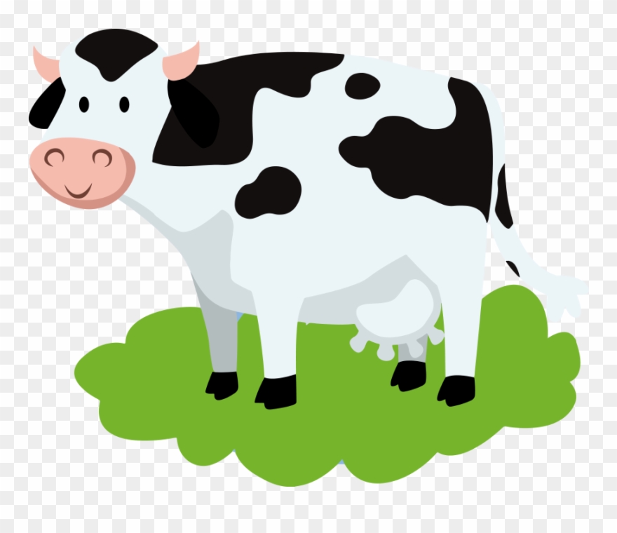 Free Download High Quality Cartoon Cow Png Transparent - Cow Eating Grass Clipart Png
